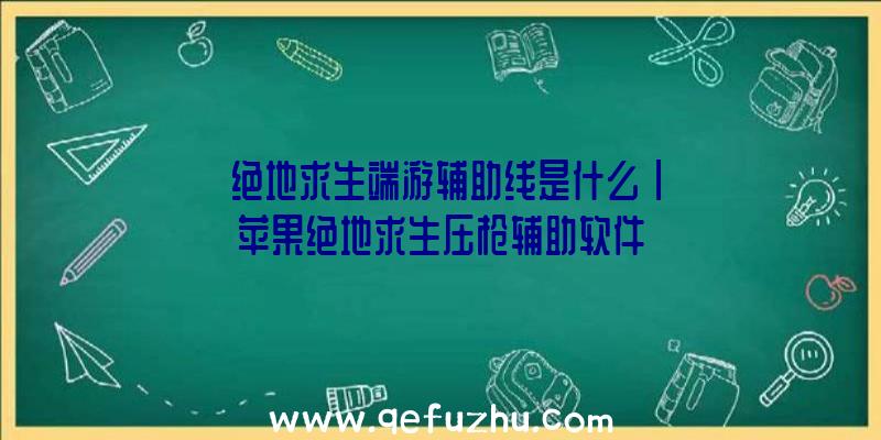 「绝地求生端游辅助线是什么」|苹果绝地求生压枪辅助软件